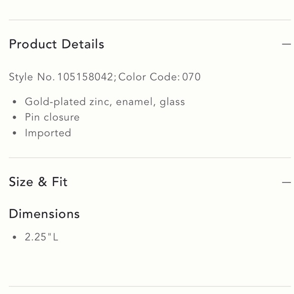 NWT Anthropologie Charmed Crystal Paperclip Brooch - Picture 2 of 2